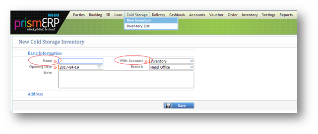 Add Cold Storage Inventory